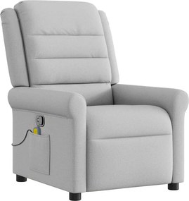 vidaXL καρέκλα ανάκλισης μασάζ Cloud Grey Fabric