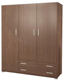 Intrahome Ντουλάπα τρίφυλλη σε χρώμα καρυδί 110x50x180 Intrahomesa-00652508