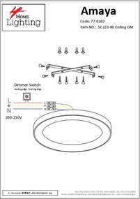 SE LED 80 AMAYA CEILING BRUSHED GOLD Δ3