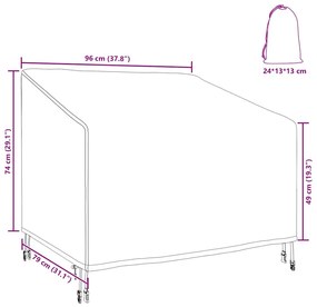 vidaXL Κάλυμμα Επίπλων Εξωτερικού Χώρου 96 x 79 x 74 εκ
