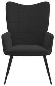Πολυθρόνα Relax Μαύρη από Βελούδο και PVC - Μαύρο