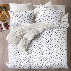 Παπλωματοθήκη Frutilla 12 (Σετ 3τμχ) White-Green Kentia Queen Size 220x240cm 100% Βαμβακοσατέν