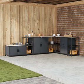 vidaXL Ράφι Αποθήκευσης Κουζίνας Ανθρακί 60 x 50 x 92 εκ. Ατσάλι