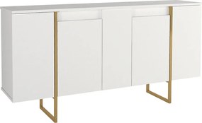 Μπουφές Orontes Megapap χρώμα λευκό - χρυσό 160x35,2x80εκ.