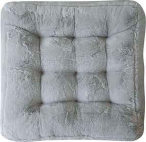 Γούνινη Μαξιλάρα Δαπέδου (50x50x12) Pol Rugs & Mats Rabbit Silver