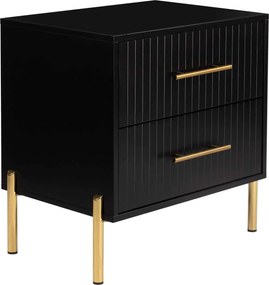 FINO Κομοδίνο με 2 Συρτάρια, Μαύρο