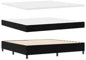 vidaXL LED Κρεβάτι με βάθρο με στρώμα Μαύρο 200 x 200 cm Βελούδο