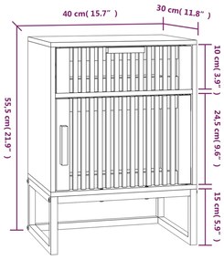 ΚΟΜΟΔΙΝΟ 40 X 30 X 55,5 ΕΚ. ΑΠΟ ΕΠΕΞΕΡΓΑΣΜΕΝΟ ΞΥΛΟ &amp; ΣΙΔΕΡΟ 352095