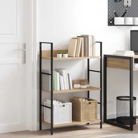 vidaXL Ραφιέρα 3 Επιπέδων Δρυς 60x27,6x90,5 εκ. Επεξεργασμένο Ξύλο