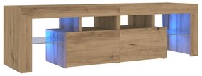 vidaXL Έπιπλο Τηλεόρασης με LED Αρτισιανή Δρυς 140x36,5x40εκ Επεξ.Ξύλο