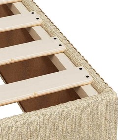 vidaXL Σκελετός Κρεβατιού Χωρίς Στρώμα Κρεμ 200x200 εκ. Υφασμάτινο