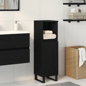 vidaXL Ντουλάπα Μπάνιου Μαύρη Δρυς 30x30x100 εκ Επεξεργασμένο Ξύλο