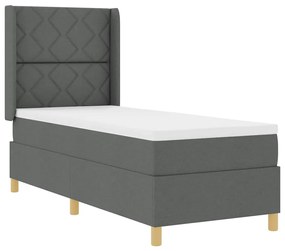 vidaXL Κρεβάτι με ελατήρια με στρώμα Γκρι 80 x 200 cm ύφασμα