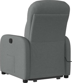 vidaXL Πολυθρόνα Μασάζ Ηλεκ. Ανακλινόμενη Ανύψωση Σκ. Γκρι Υφασμάτινη