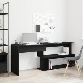 vidaXL Γραφείο Μαύρη δρυς 200 x 50 x 76 εκ. Επεξεργασμένο ξύλο