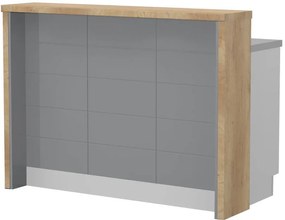 Πάγκος νησίδας Hudson-Μήκος: 135 εκ.-Γκρι-Nebraska Oak