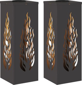 vidaXL Ηλιακό LED Φως Δρόμου 2 pcs Θερμό λευκό 18 x 18 x 50 εκ.