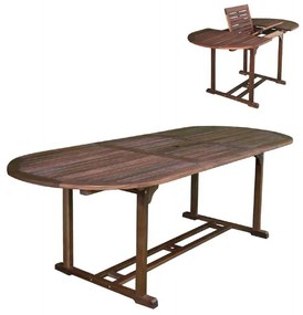 Τραπέζι 120+50x80cm GARDEN Oval Επεκτ.Acacia