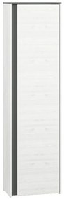 Ντουλάπα Madison M105, Ανθρακί, Λευκό πεύκο, 198x54x34cm, Πόρτες ντουλάπας: Με μεντεσέδες