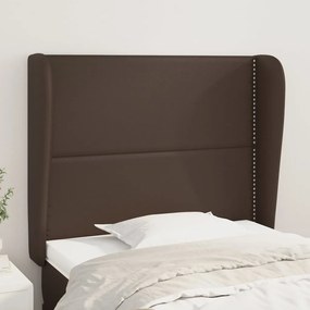 vidaXL Κεφαλάρι με Πτερύγια Καφέ 93 x 23 x 118/128 εκ.Συνθετικό Δέρμα