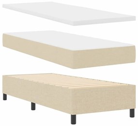 vidaXL Κρεβάτι με ελατήρια με στρώμα Κρεμ 80 x 200 cm ύφασμα