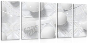 Εικόνα 5 μερών λευκή πολυτέλεια - 100x50