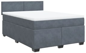 ΚΡΕΒΑΤΙ BOXSPRING ΜΕ ΣΤΡΩΜΑ ΣΚΟΥΡΟ ΓΚΡΙ 140X200 ΕΚ. ΒΕΛΟΥΔΙΝΟ 3288625