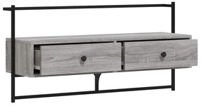 vidaXL Έπιπλο Τηλεόρασης Επιτοίχιο Γκρι Sonoma 100,5x30x51 εκ Επ. Ξύλο