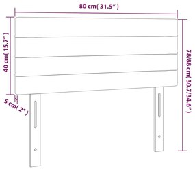 Κεφαλάρι Κρεβατιού LED Σκούρο Γκρι 80x5x78/88 εκ. Βελούδινο 3121783