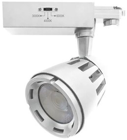 Σποτ Ράγας LED COB CCT 30W 3 Φάσεις 3000K-6000K Φ11 Epistar Spotlight-6563-Λευκό 6563