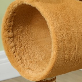 PawHut Δέντρο για γάτες 98 cm Πύργος για γάτες σε σχέδιο ελαφιού, με σπηλιά, μπάλα παιχνιδιού, σχοινιά από γιούτα, Καφέ