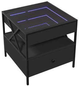 vidaXL Τραπεζάκι Σαλονιού Infinity LED Μαύρο 50x50x51 εκ.