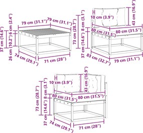 vidaXL Σειρά Καναπέ Εξωτερικού 7 pcs Φυσικό και Ανθρακί