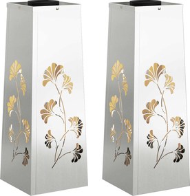 vidaXL Ηλιακό LED Φως Δρόμου 2 pcs Ασημί Γαλβανισμένο Χάλυβα