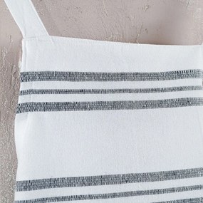 Ποδιά Ολόσωμη Athenian White-Dark Grey Ρυθμός 60x85cm 100% Βαμβάκι