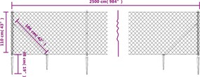 vidaXL Συρματόπλεγμα Περίφραξης Πράσινο 1,1 x 25 μ. με Καρφωτές Βάσεις