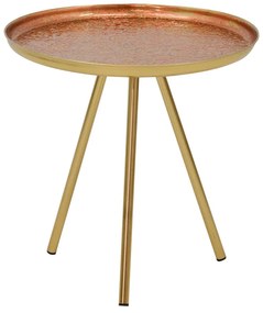 Βοηθητικό τραπέζι Jacksie Inart μπρονζέ-χρυσό μέταλλο Φ46x48εκ Model: 287-000014