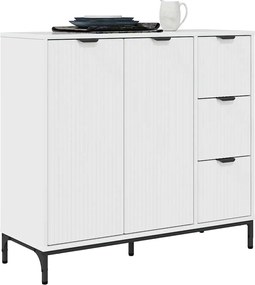 vidaXL Πλαϊνό γραφείο Υψηλής γυαλάδας λευκό 89,5 x 33 x 82 εκ.