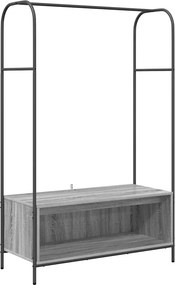 vidaXL Ράφι Ρούχων Γκρι 100 x 44 x 160 εκ Επεξεργασμένο ξύλο