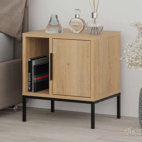 Κομοδίνο Glynn Megapap χρώμα saphhire oak 45x35x50εκ.