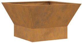 vidaXL Φωτιά Τετράγωνη Καφέ 60x60x35 εκ. από Ανθεκτικό Ατσάλι