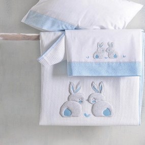 Σεντόνια Βρεφικά Rabbity Με Κέντημα (Σετ 3τμχ) Ciel Ρυθμός Cradle 100x160cm 100% Cotton