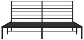 Πλαίσιο Κρεβατιού με Κεφαλάρι Μαύρο 180 x 200 εκ. Μεταλλικό - Μαύρο