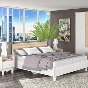 Κρεβάτι Awell sonoma-λευκό 160x200εκ