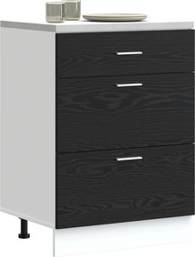 vidaXL Βάση Ντουλάπας Κουζίνας Μαύρη Δρυς 60 x 46 x 81,5 cm