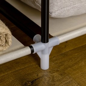 HOMCOM Υφασμάτινη ντουλάπα, λύση αποθήκευσης, 8 ράφια, 2 ράγες ρούχων, Μπεζ