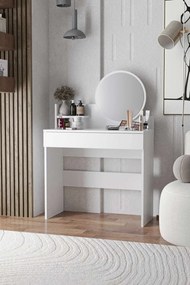 Make-Up Table Harmony Mini Round - White White