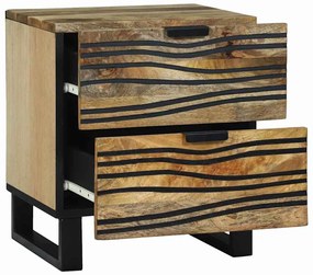 vidaXL Κομοδίνο 2 pcs Καφέ 40 x 33 x 46 εκ. Μασίφ ξύλο μάνγκο