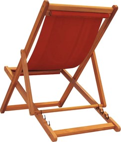 vidaXL Καρέκλες Παραλίας Πτυσσόμενες 2 τεμ. Κόκκινες Υφασμάτινες