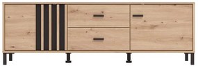 Έπιπλο Τηλεόρασης Laval 157 3K2F2V Artisan Oak - Μαύρο 157x40x52 εκ. 157x40x52 εκ.